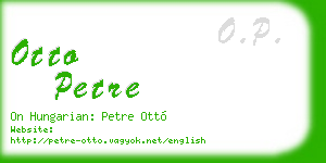 otto petre business card
