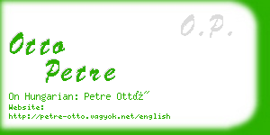 otto petre business card